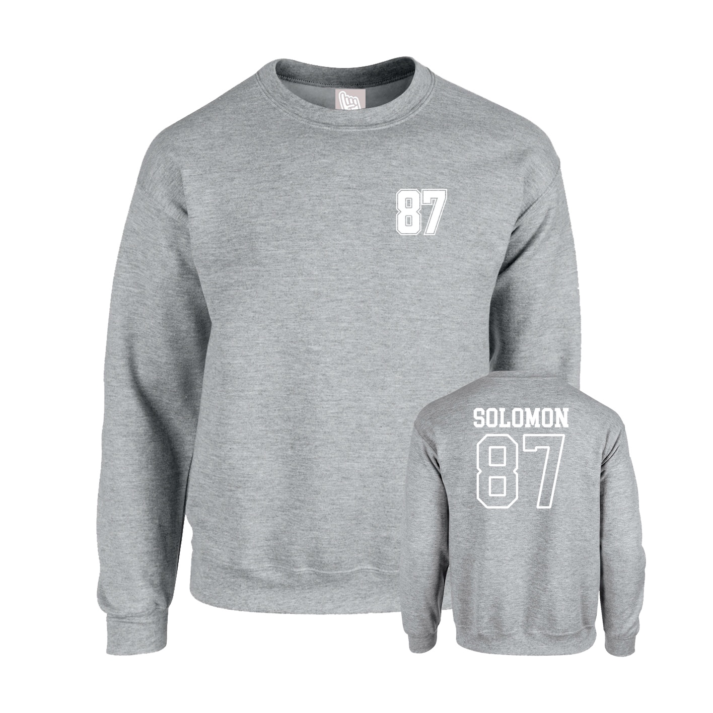 Fleece Crew — Chest Back in Grey