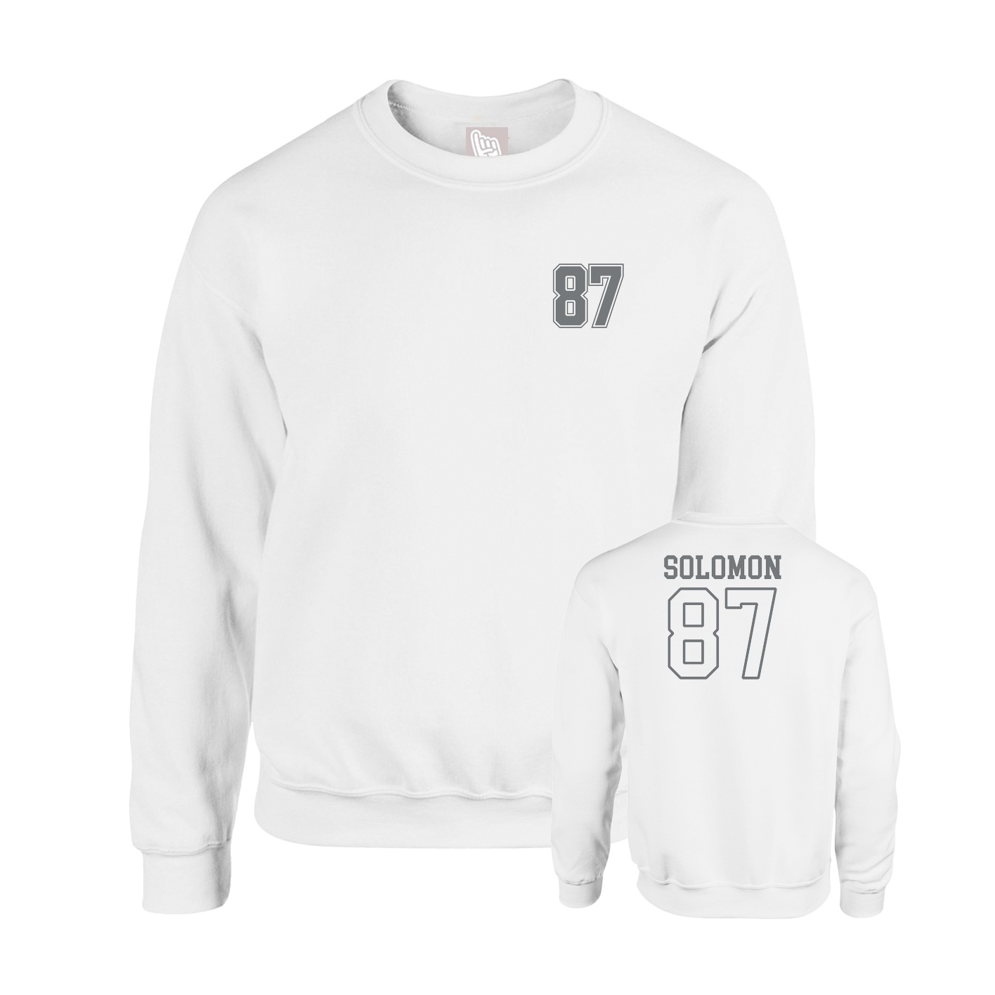 Fleece Crew — Chest Back in White