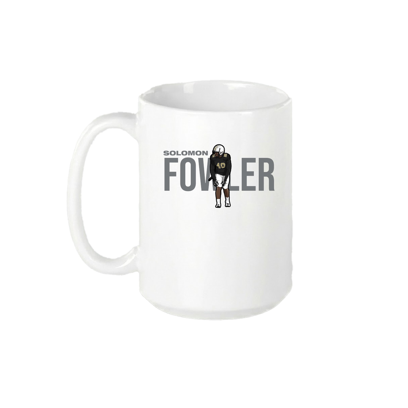 15oz Coffee Mug — Player Name in White