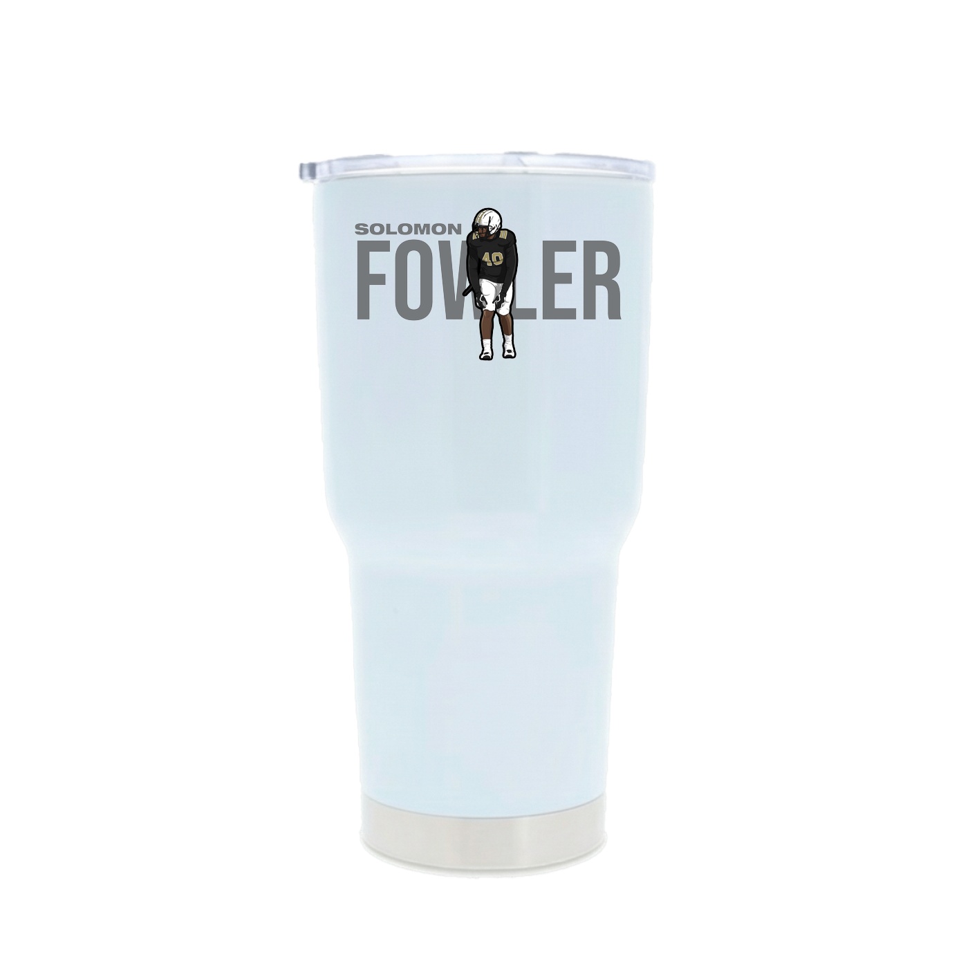 30oz Stainless Steel Tumbler — Player Name in White