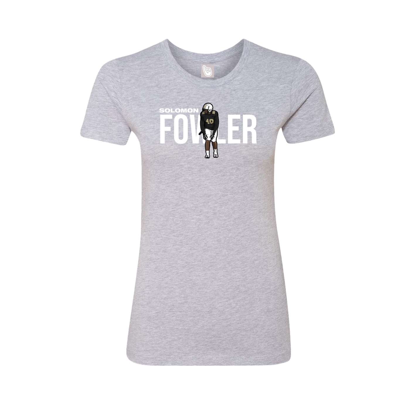 Fitted Women's Tee — Player Name in Grey