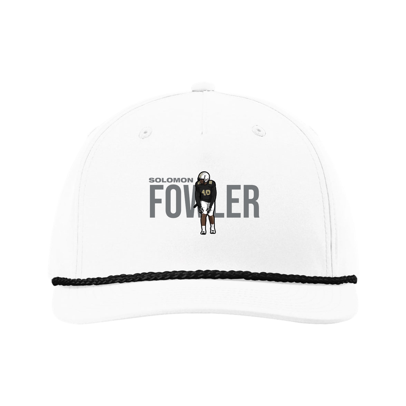 Five-Panel Classic Rope Cap — Player Name in White