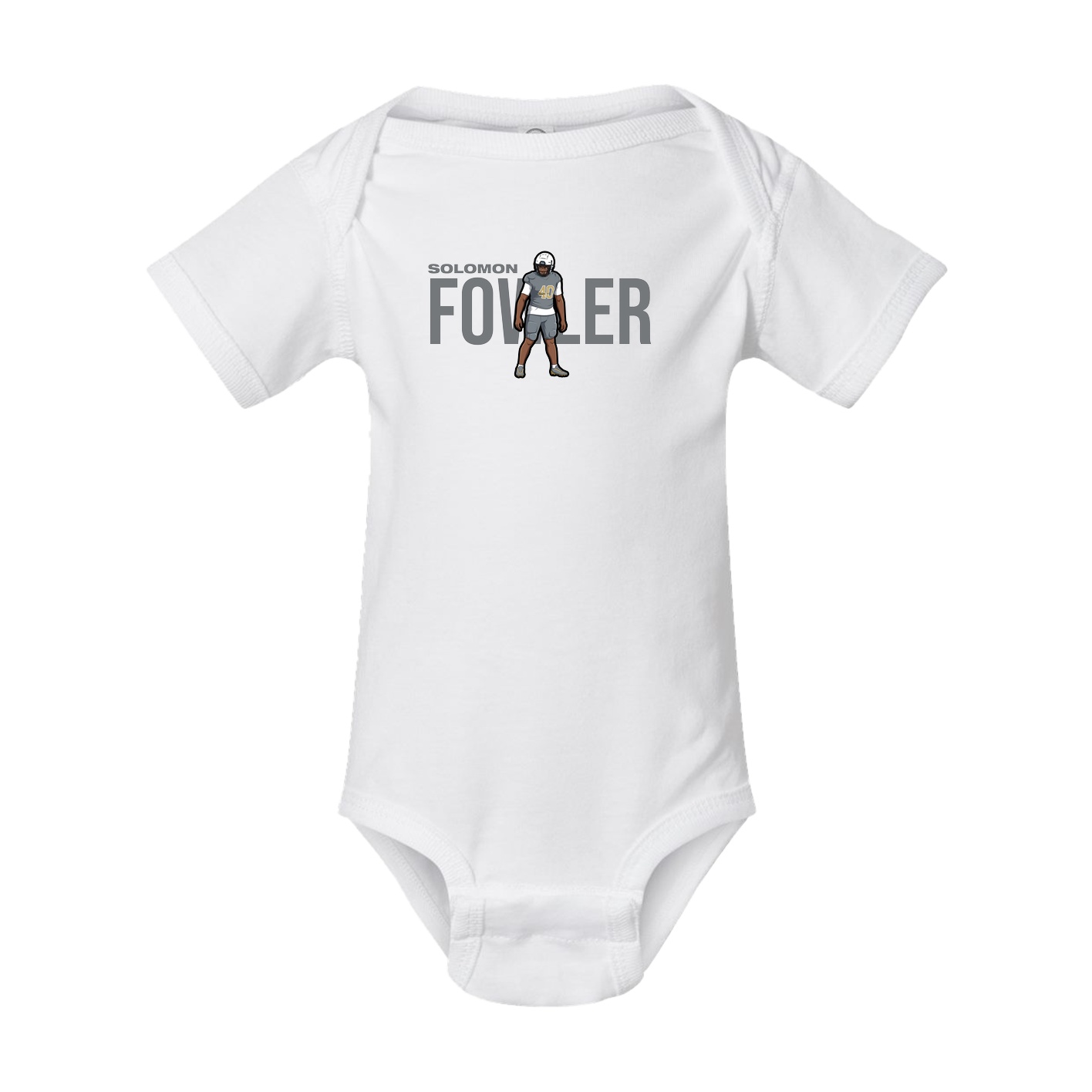 Baby Onesie — Player Name in White