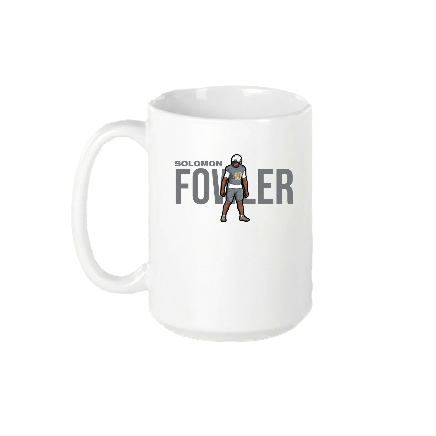 15oz Coffee Mug — Player Name in White