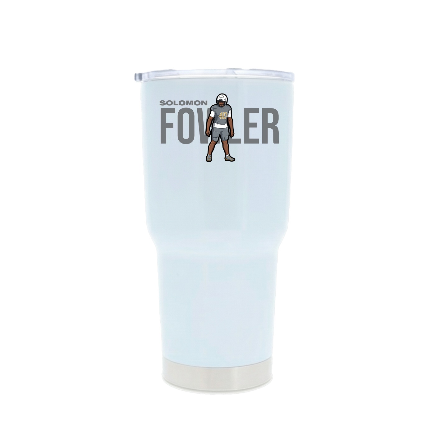 30oz Stainless Steel Tumbler — Player Name in White