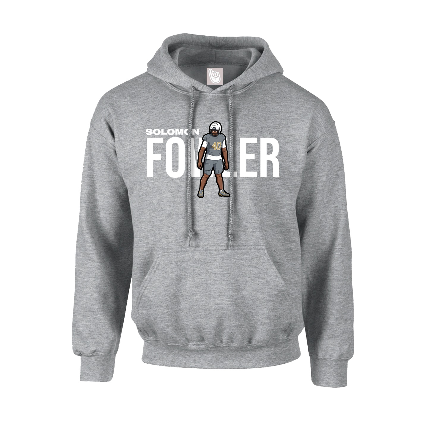 Youth Hoodie — Player Name in Grey