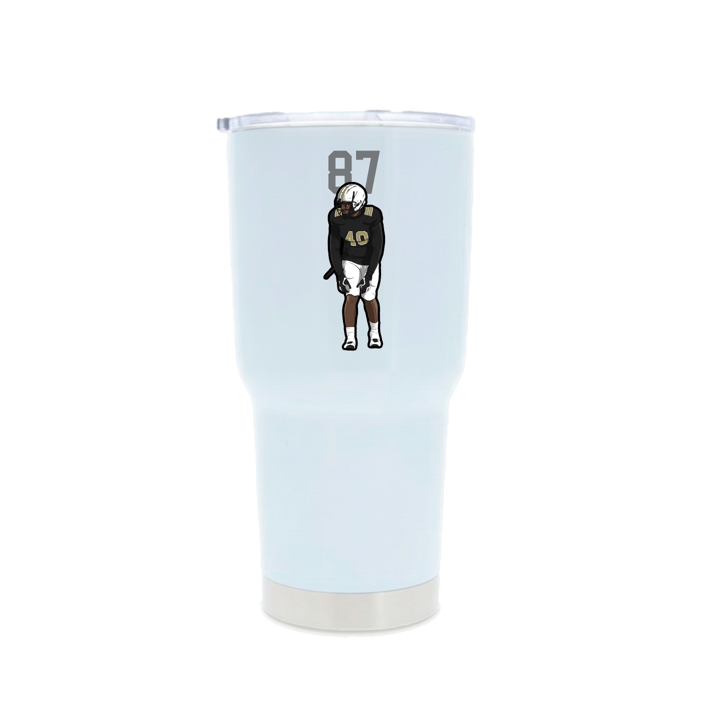 30oz Stainless Steel Tumbler — Number Top in White