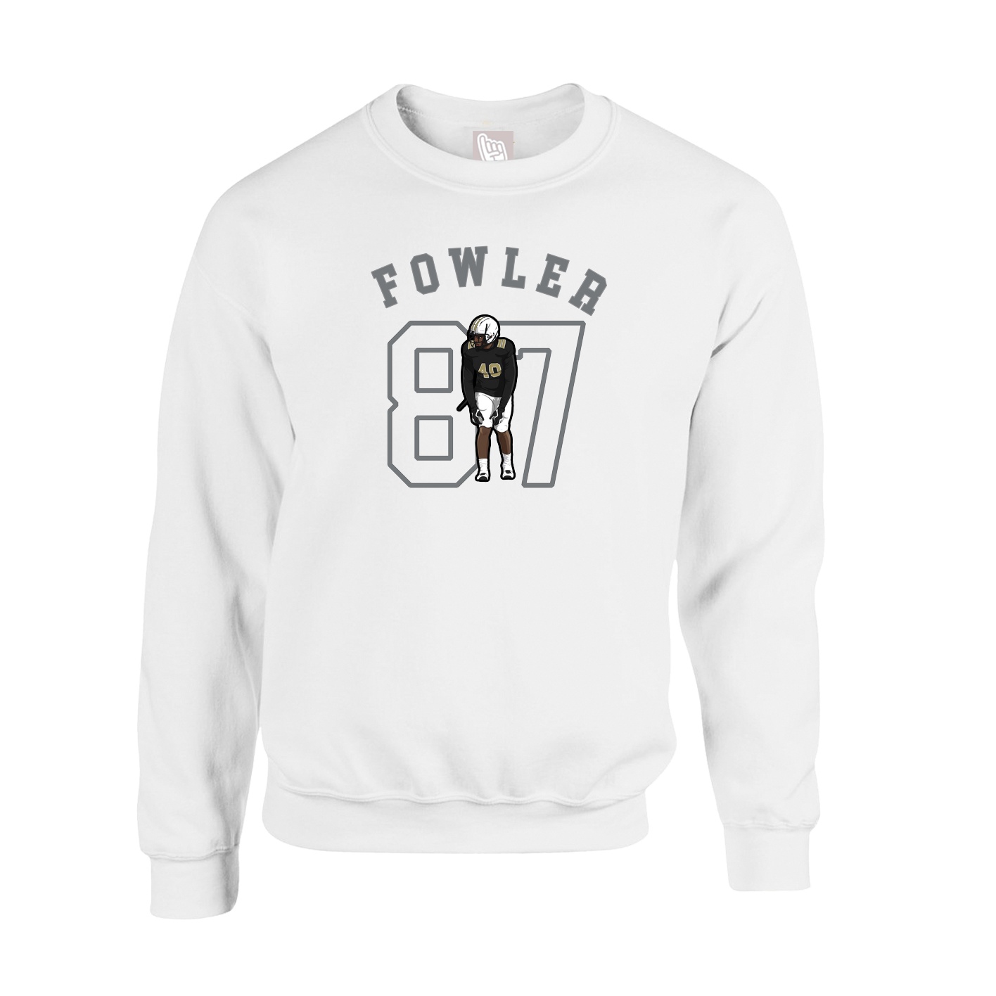 Fleece Crew — Shirsey Arch in White