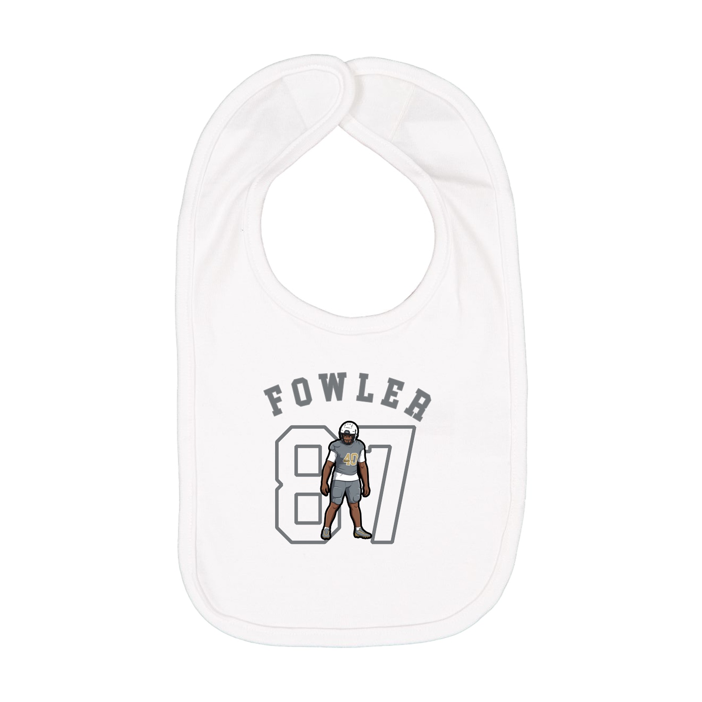 Infant Bib — Shirsey Arch in White