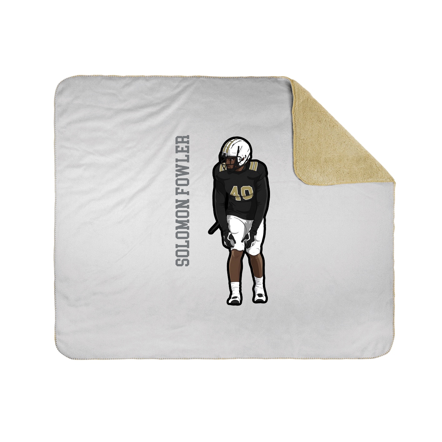 Throw Blanket — Name Vertical in White