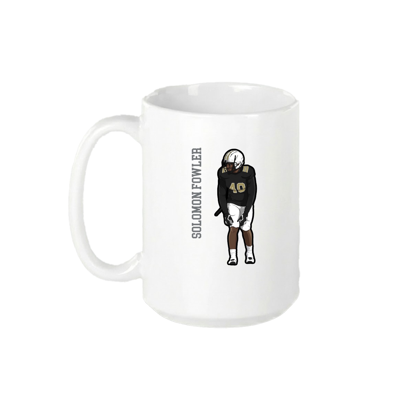 15oz Coffee Mug — Name Vertical in White