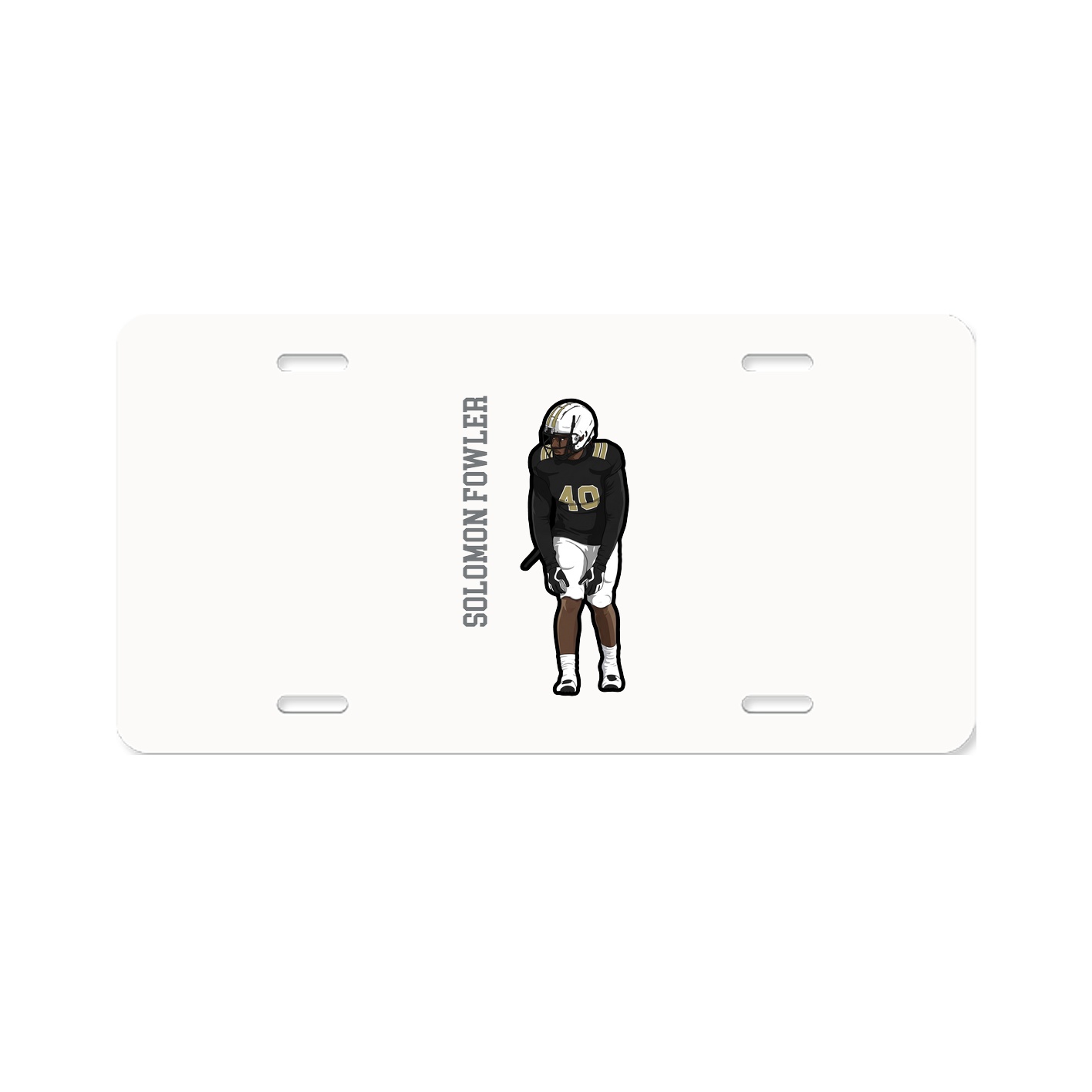 License Plate — Name Vertical in Classic