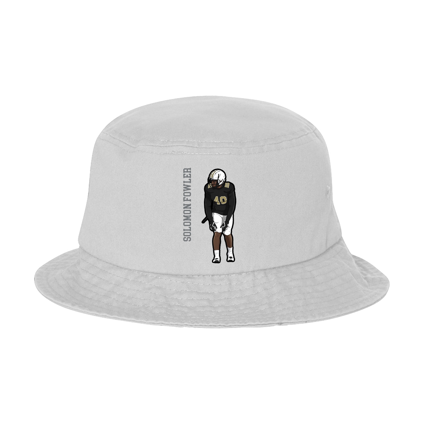 Bucket Cap — Name Vertical in White