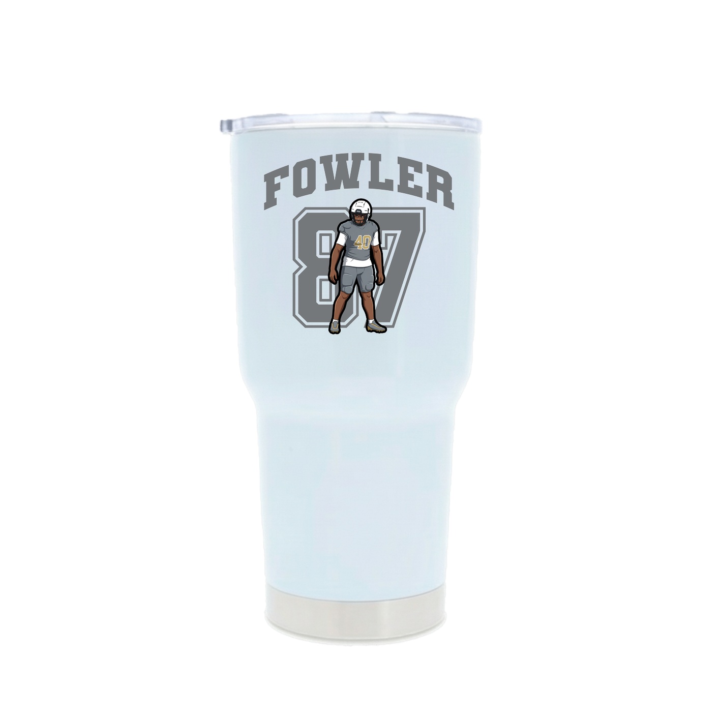 30oz Stainless Steel Tumbler — Number in White