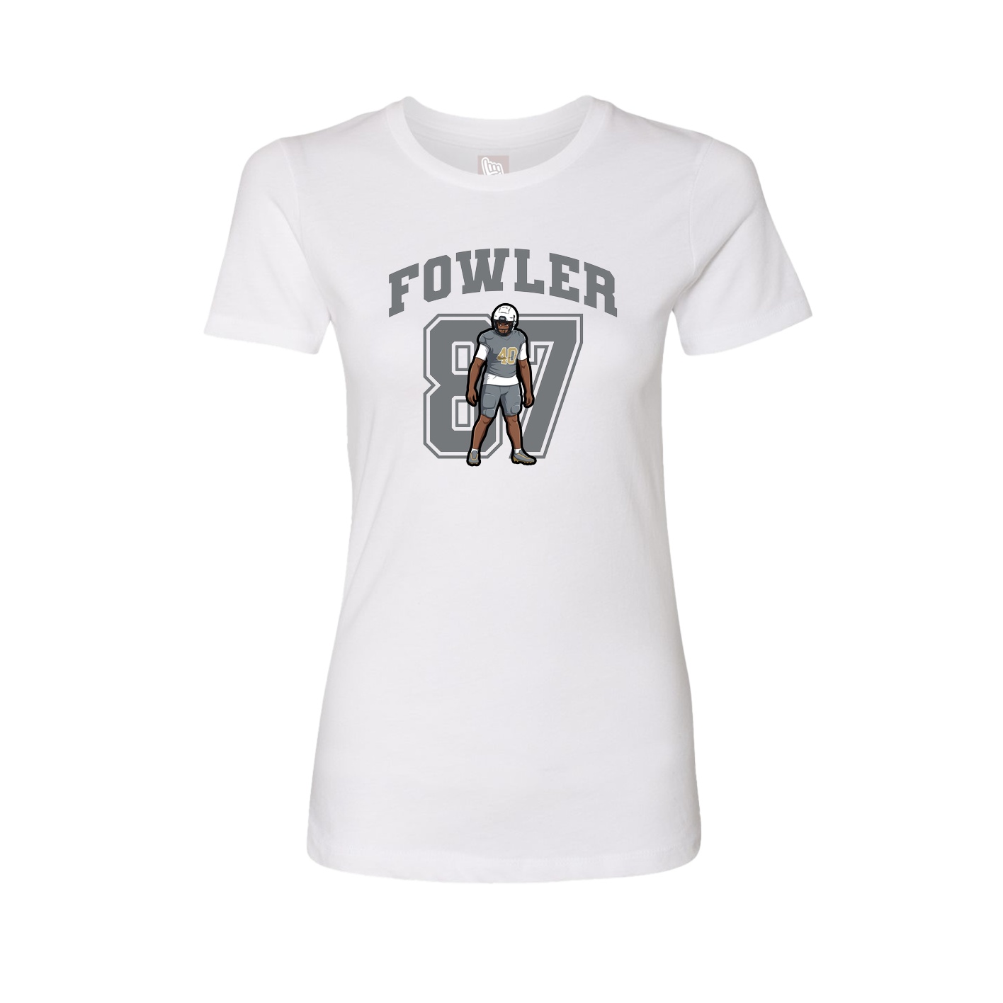 Fitted Women's Tee — Number in White