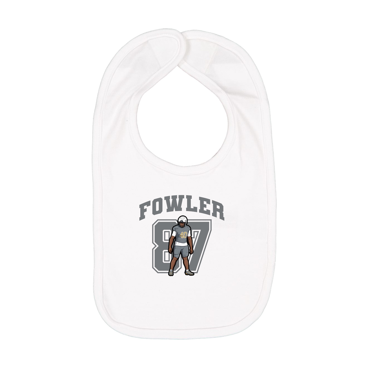 Infant Bib — Number in White