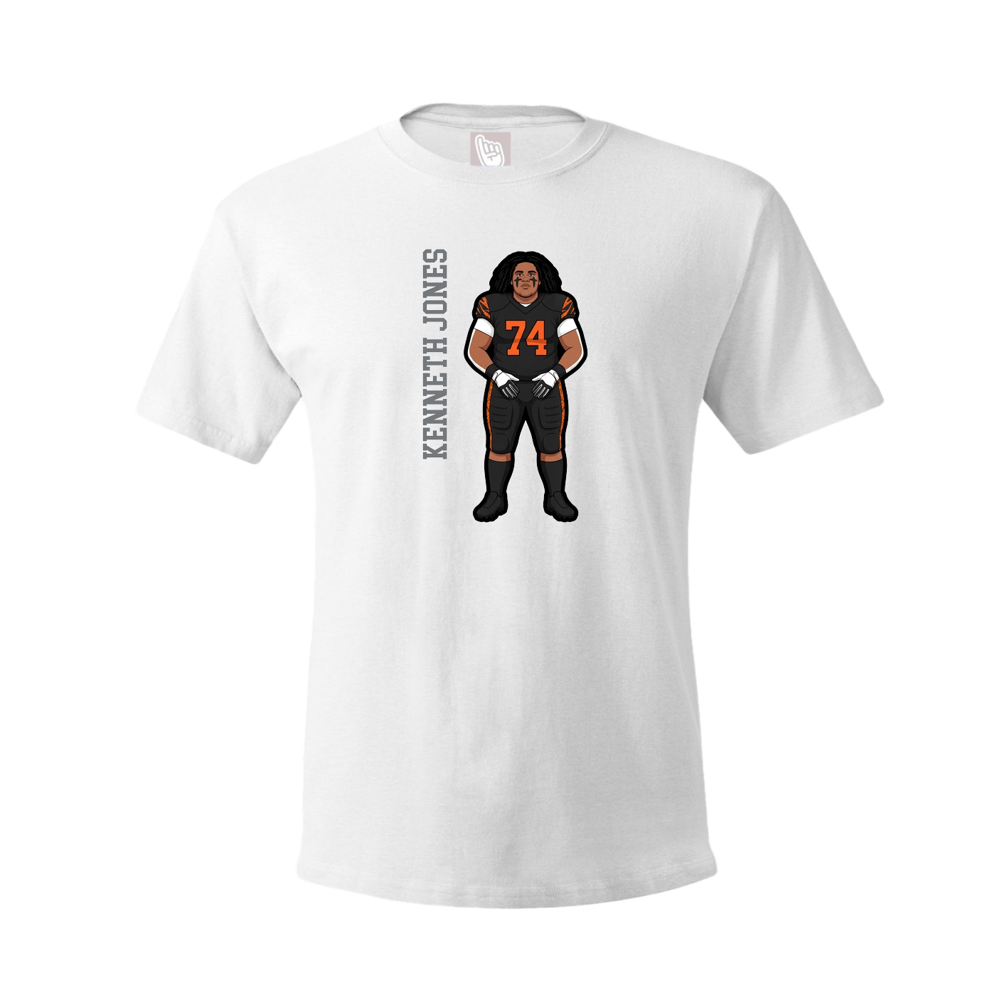 Tee — Name Vertical in White