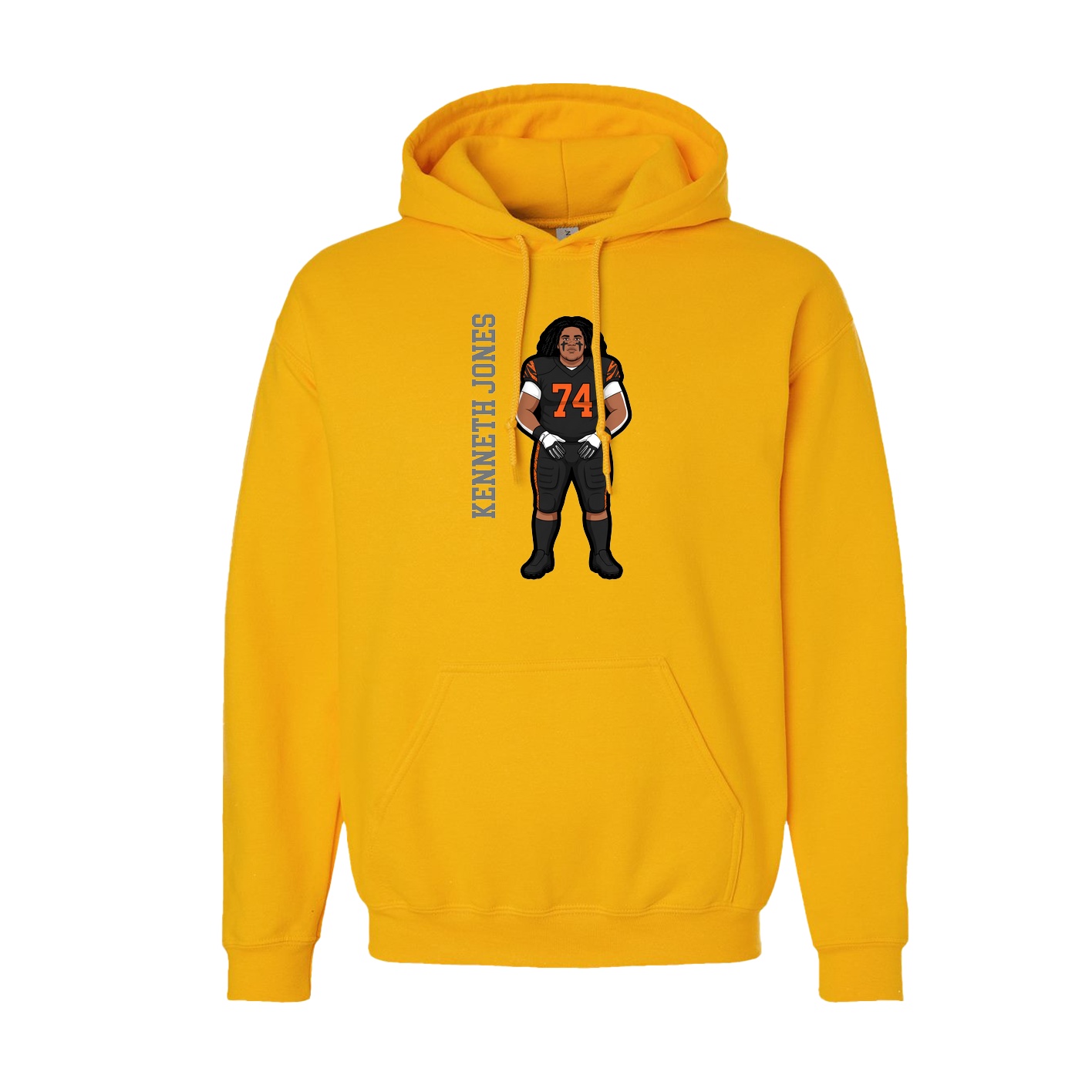 Youth Hoodie — Name Vertical in Gold