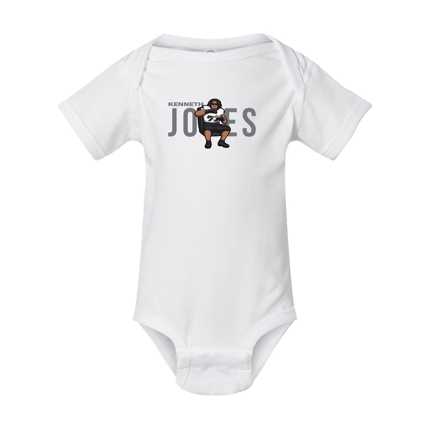 Baby Onesie — Player Name in White
