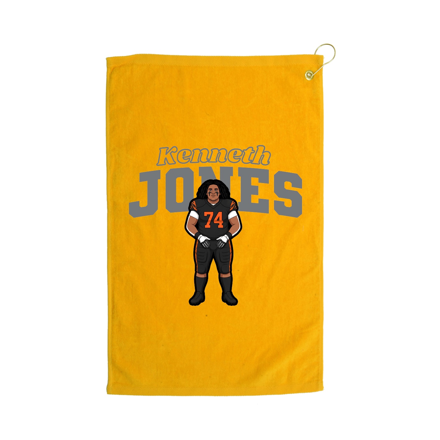 Golf Towel — Name Arch in Gold