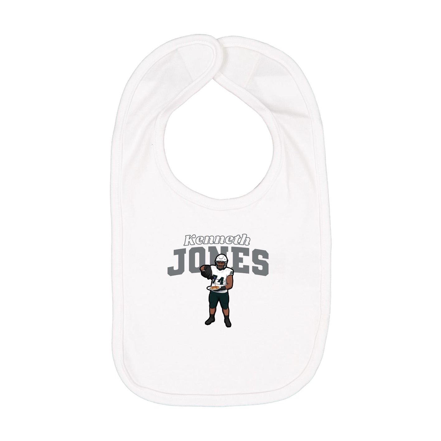 Infant Bib — Name Arch in White