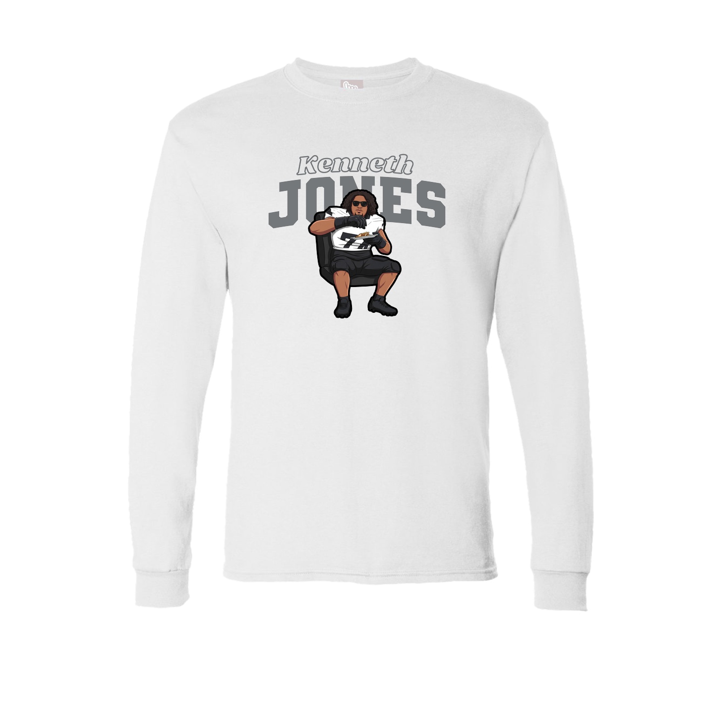 Long Sleeve Tee — Name Arch in White