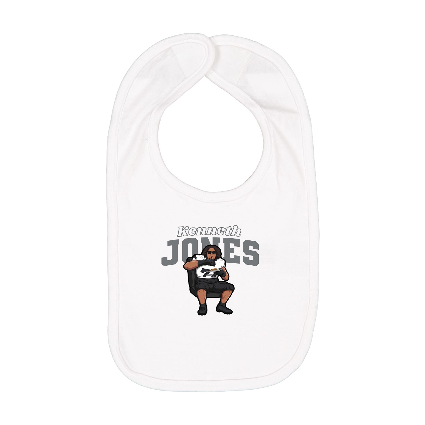 Infant Bib — Name Arch in White