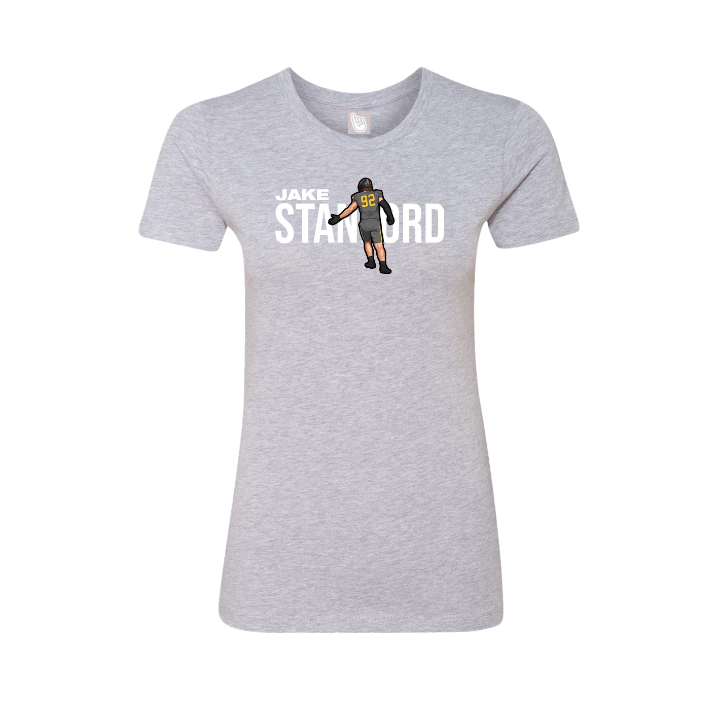 Fitted Women's Tee — Player Name in Grey