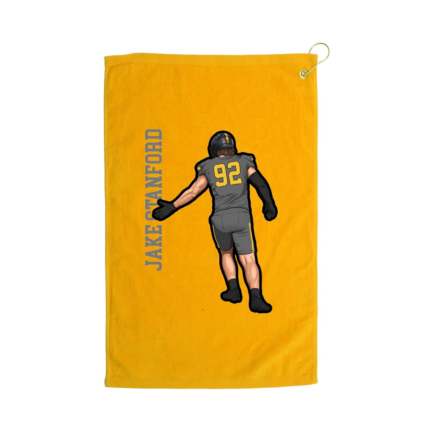 Golf Towel — Name Vertical in Gold