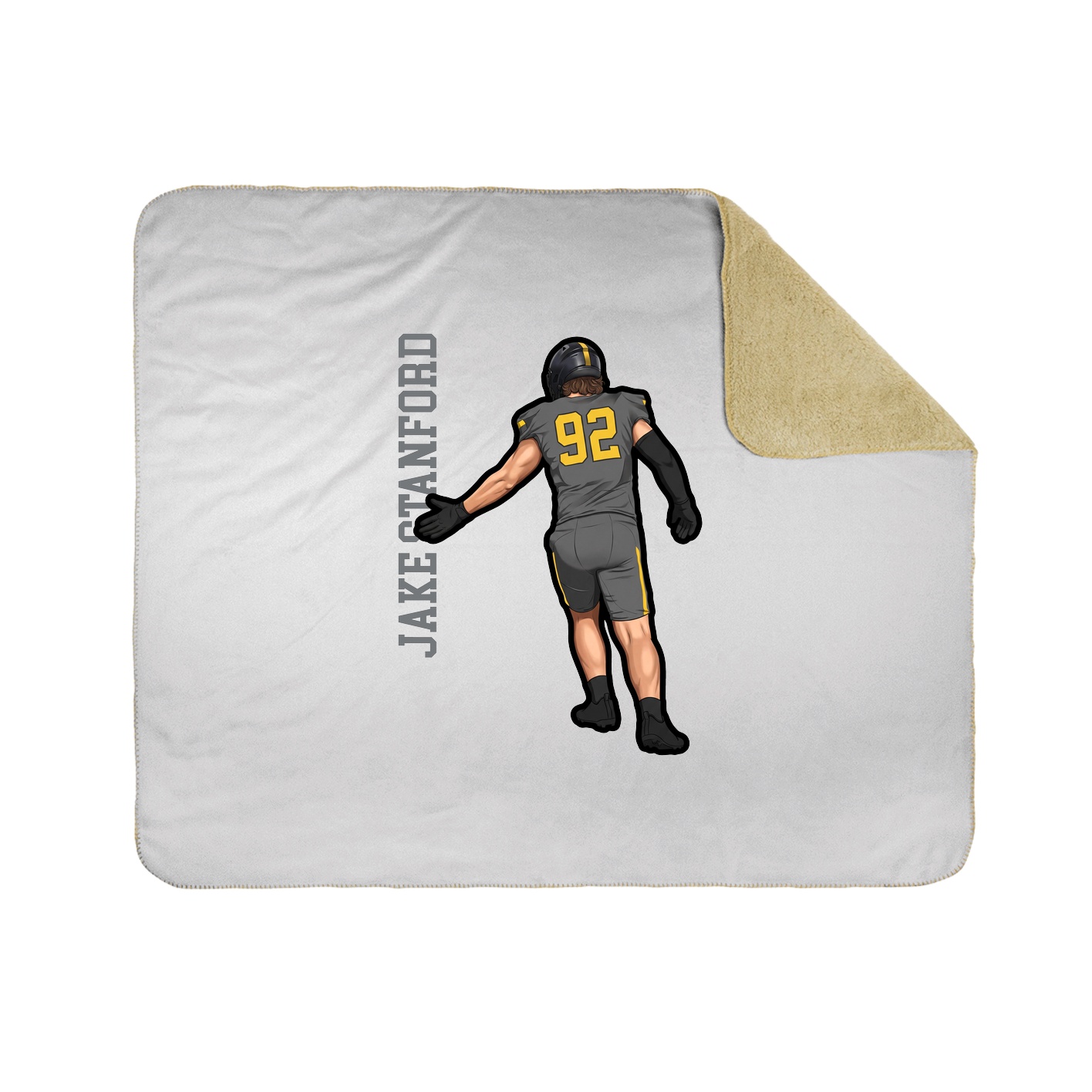 Throw Blanket — Name Vertical in White