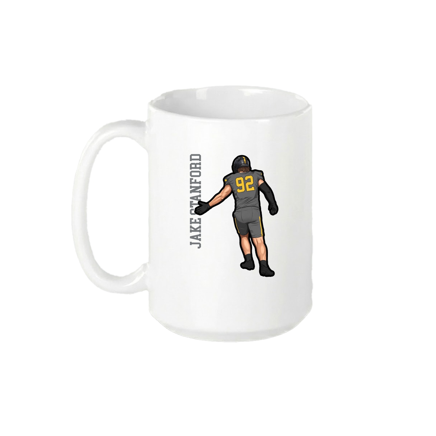 15oz Coffee Mug — Name Vertical in White