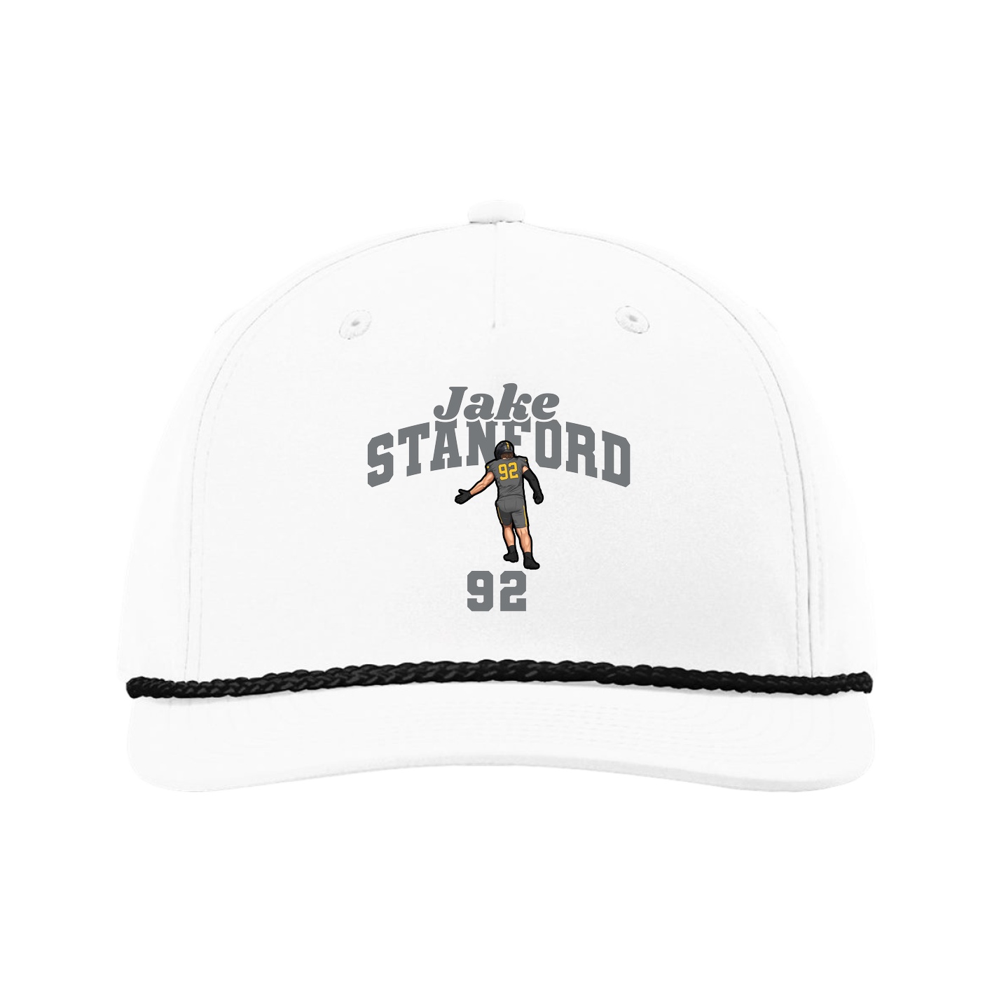 Five-Panel Classic Rope Cap — Signature Arch in White