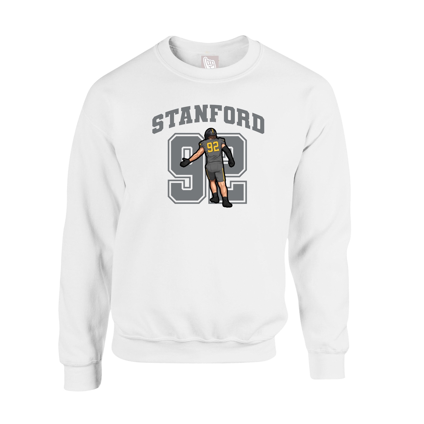 Fleece Crew — Number in White