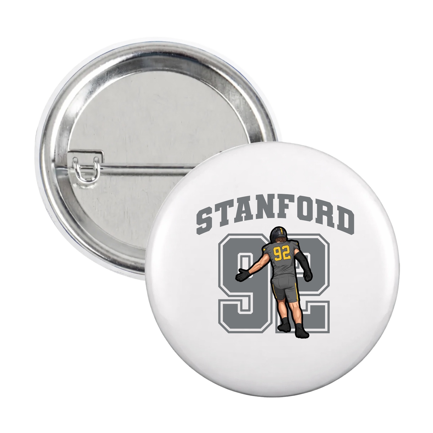 Game Day Button — Number in White