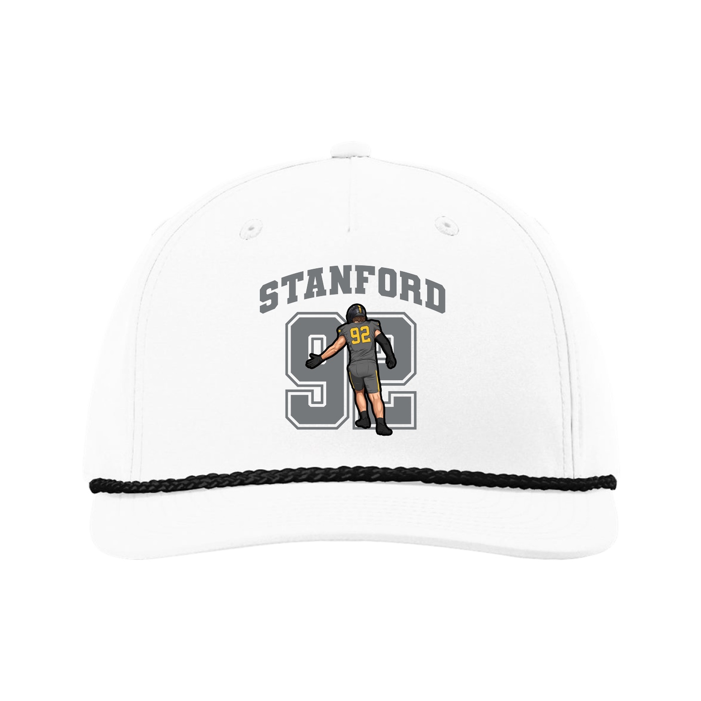 Five-Panel Classic Rope Cap — Number in White