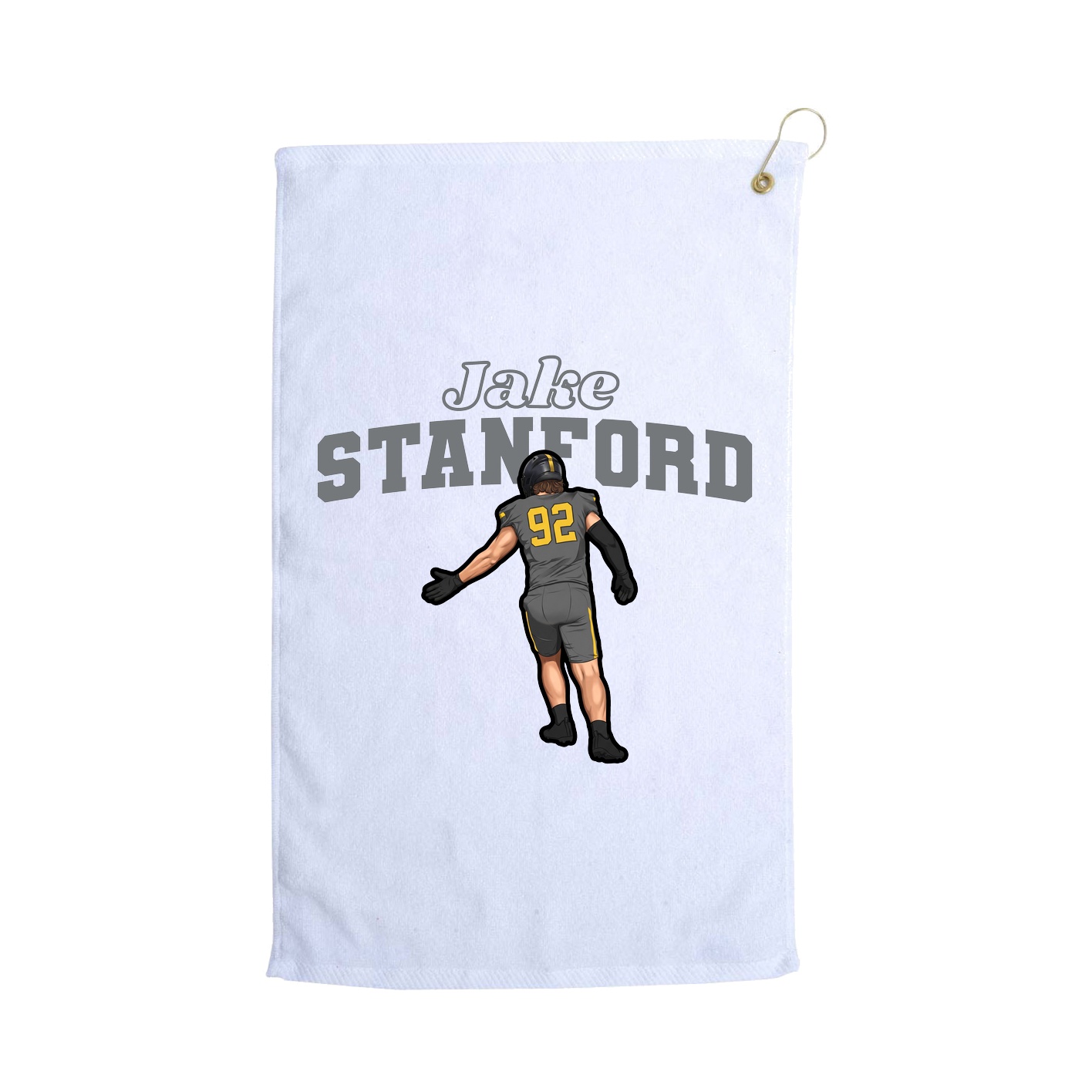 Golf Towel — Name Arch in White
