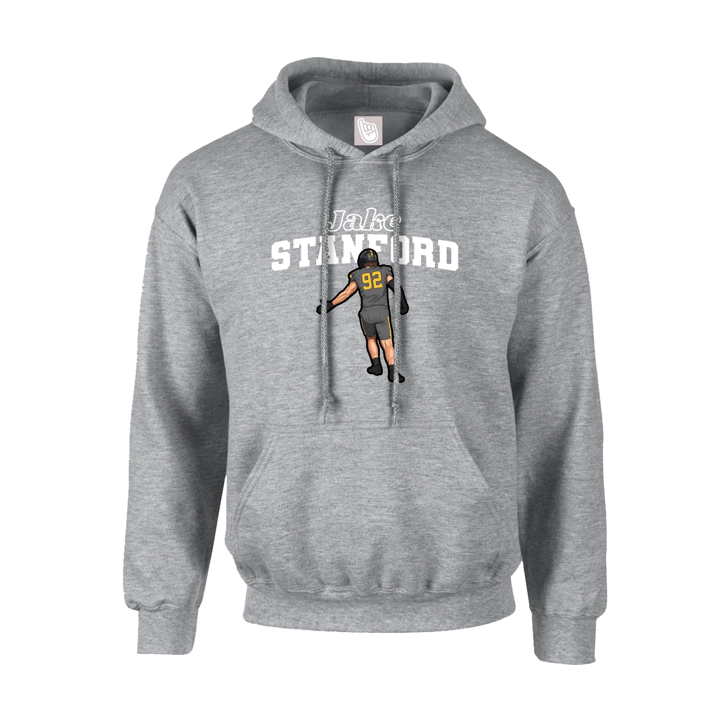 Youth Hoodie — Name Arch in Grey