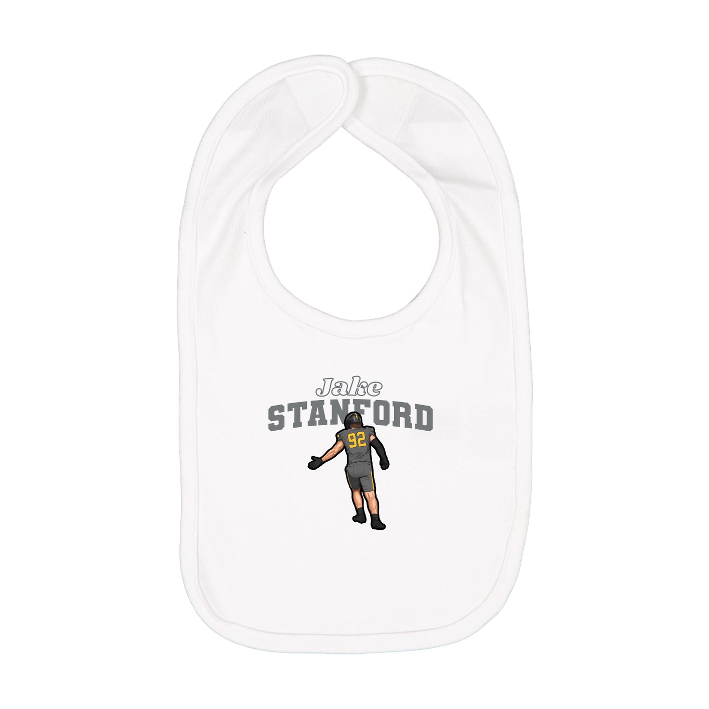 Infant Bib — Name Arch in White