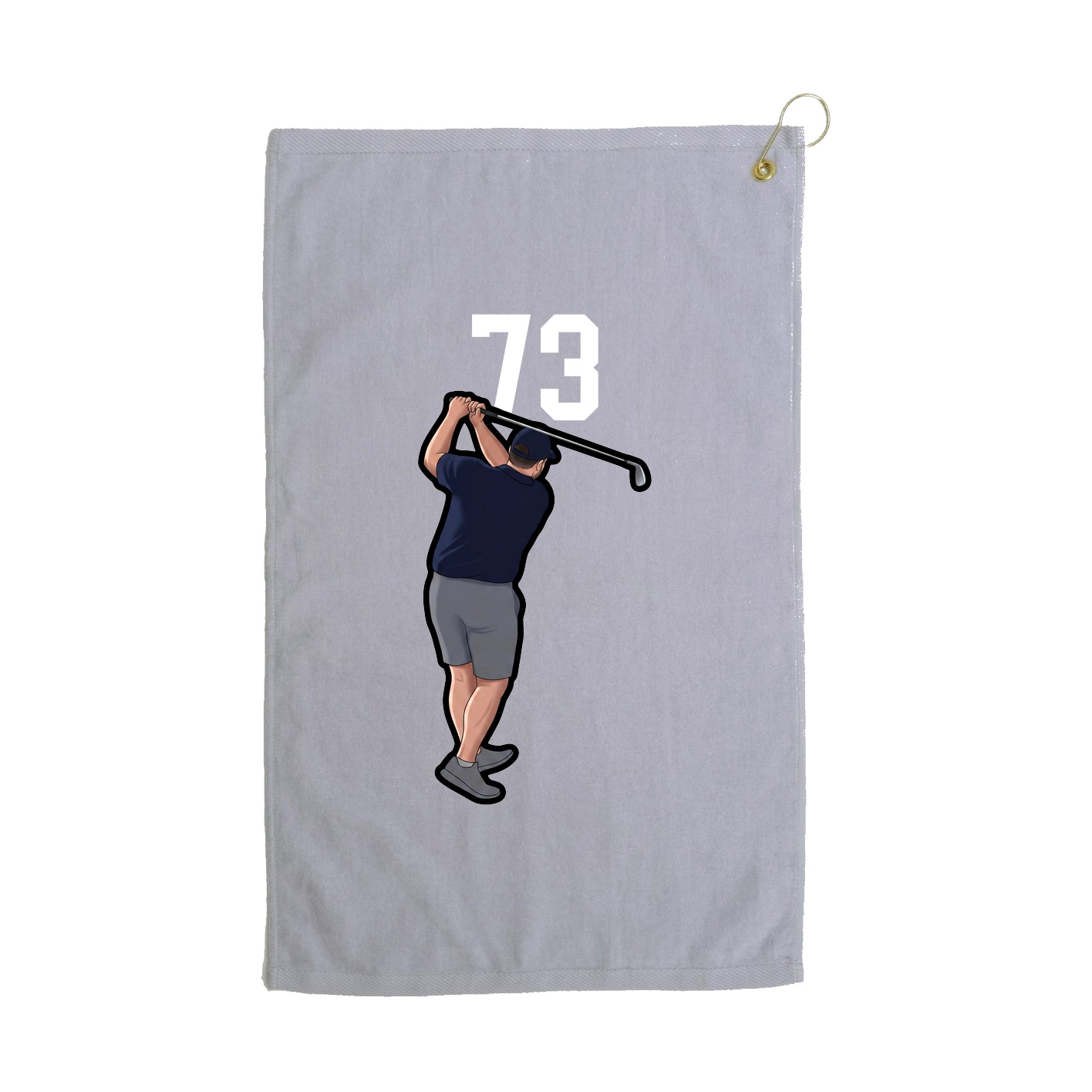 Golf Towel — Number Top in Grey