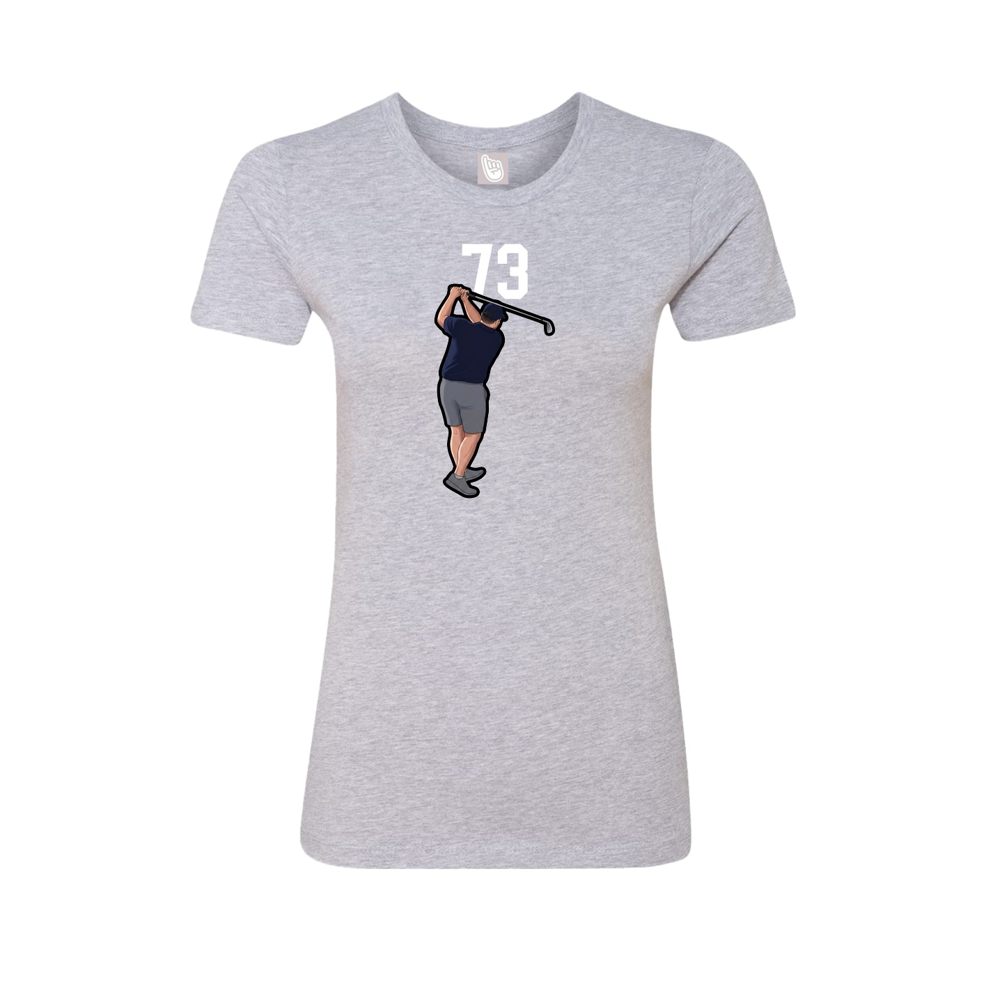 Fitted Women's Tee — Number Top in Grey