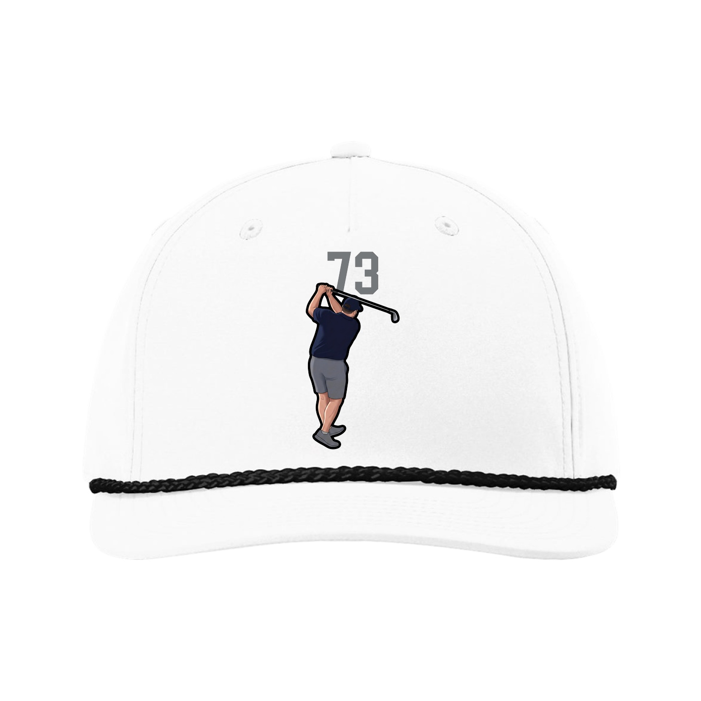 Five-Panel Classic Rope Cap — Number Top in White