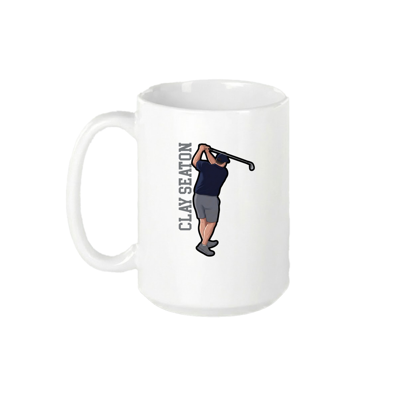 15oz Coffee Mug — Name Vertical in White