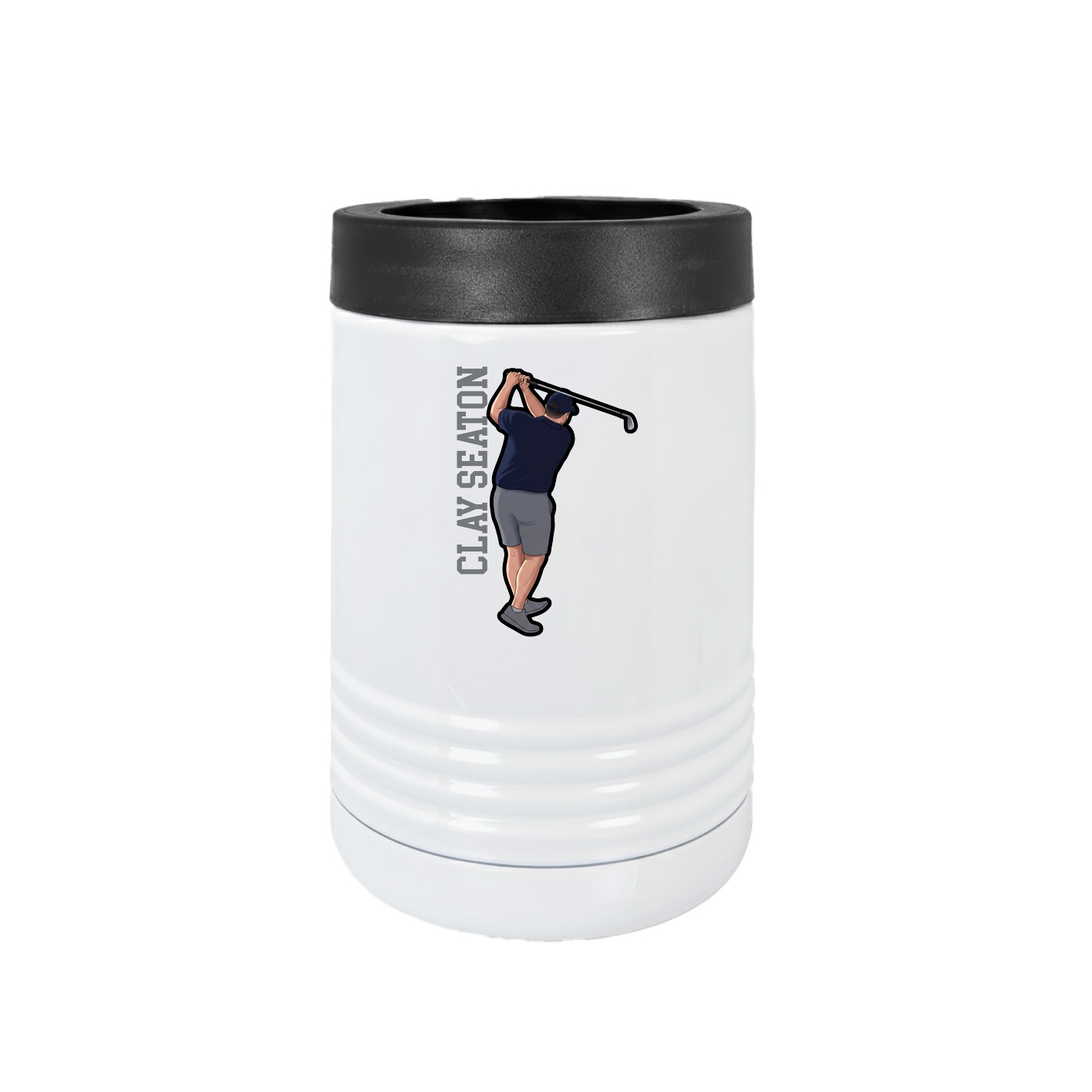 Beverage Holder — Name Vertical in White