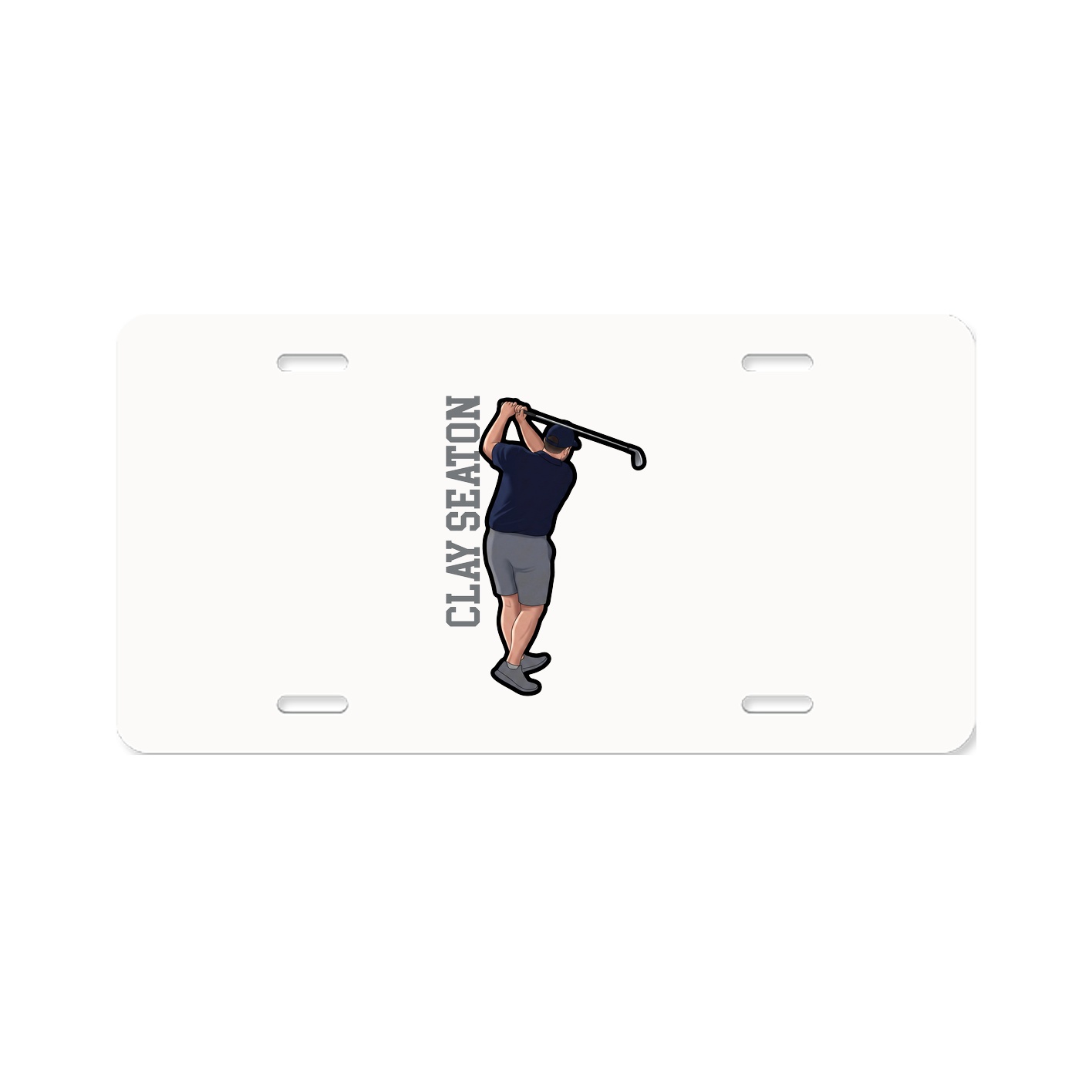 License Plate — Name Vertical in Classic
