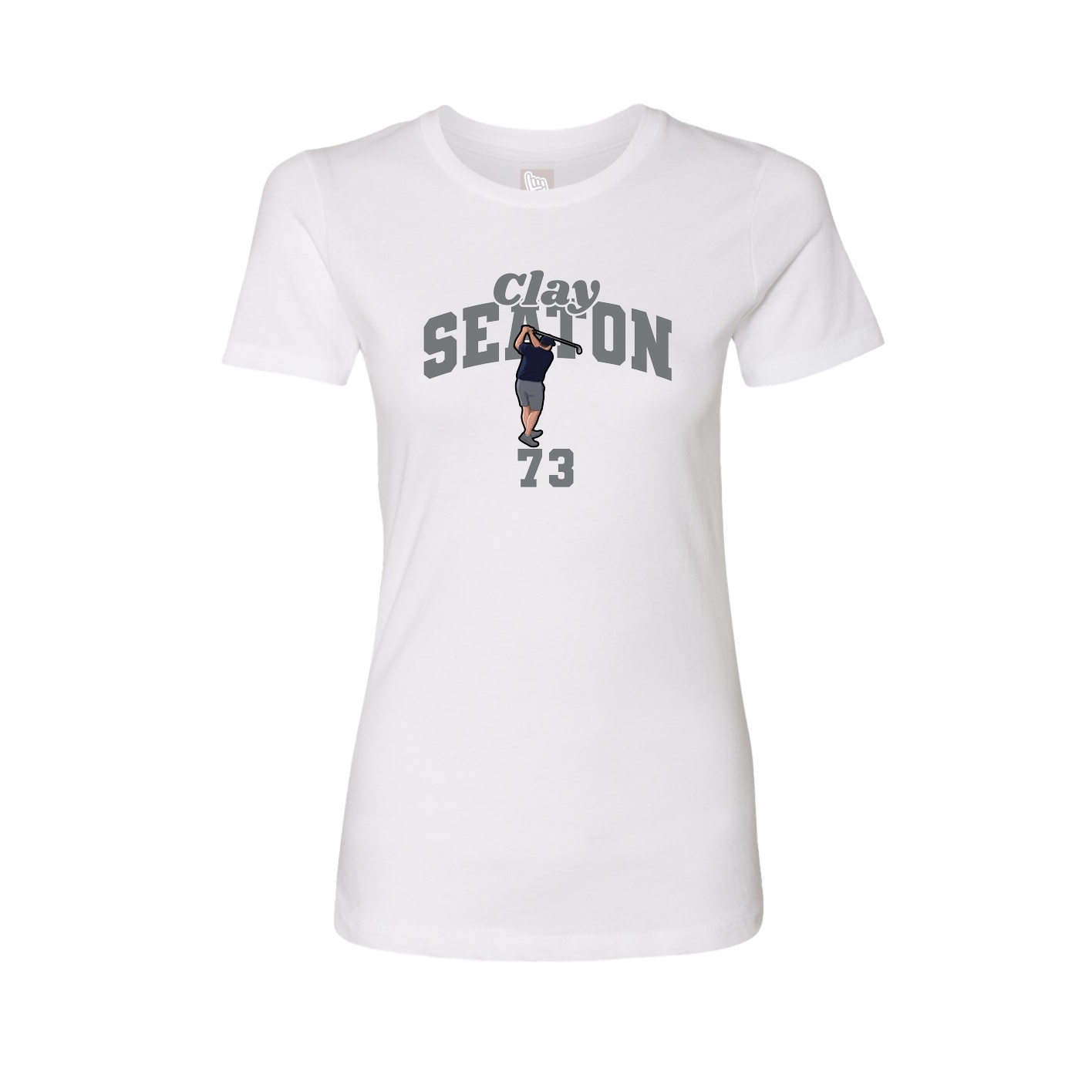 Fitted Women's Tee — Signature Arch in White