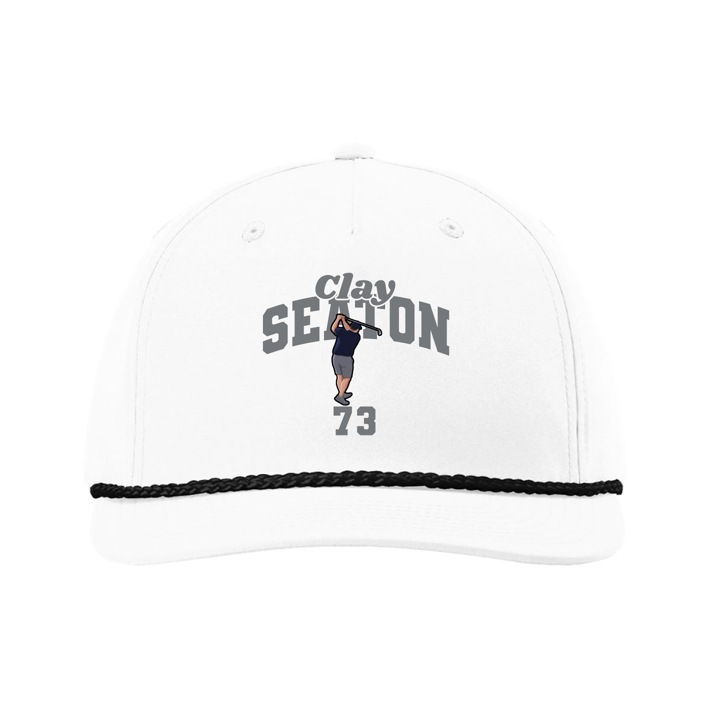 Five-Panel Classic Rope Cap — Signature Arch in White