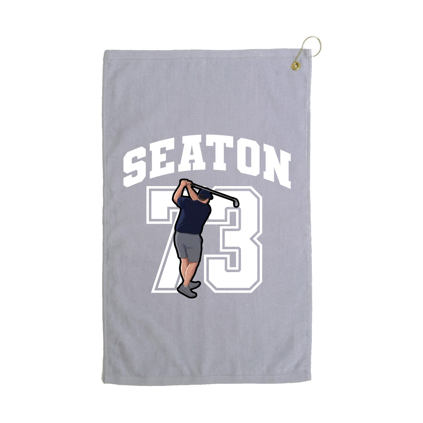 Golf Towel — Number in Grey