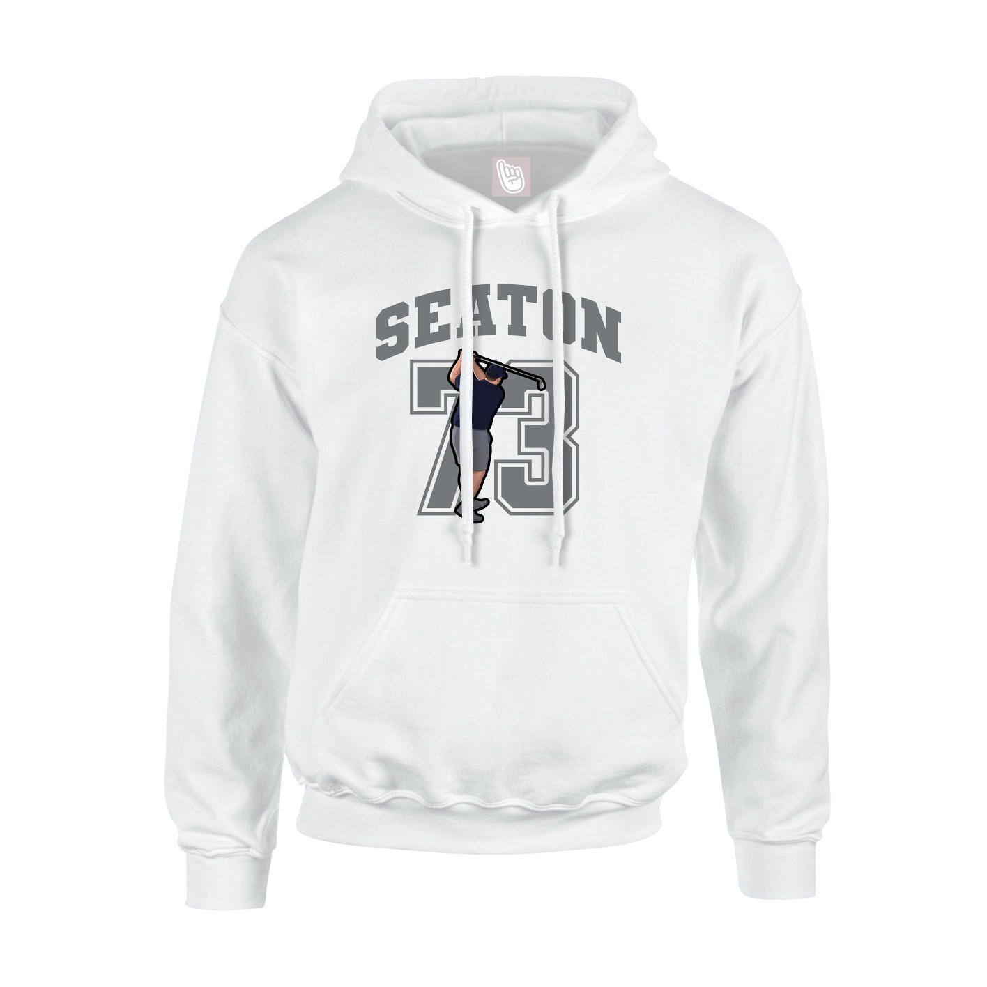 Hoodie — Number in White