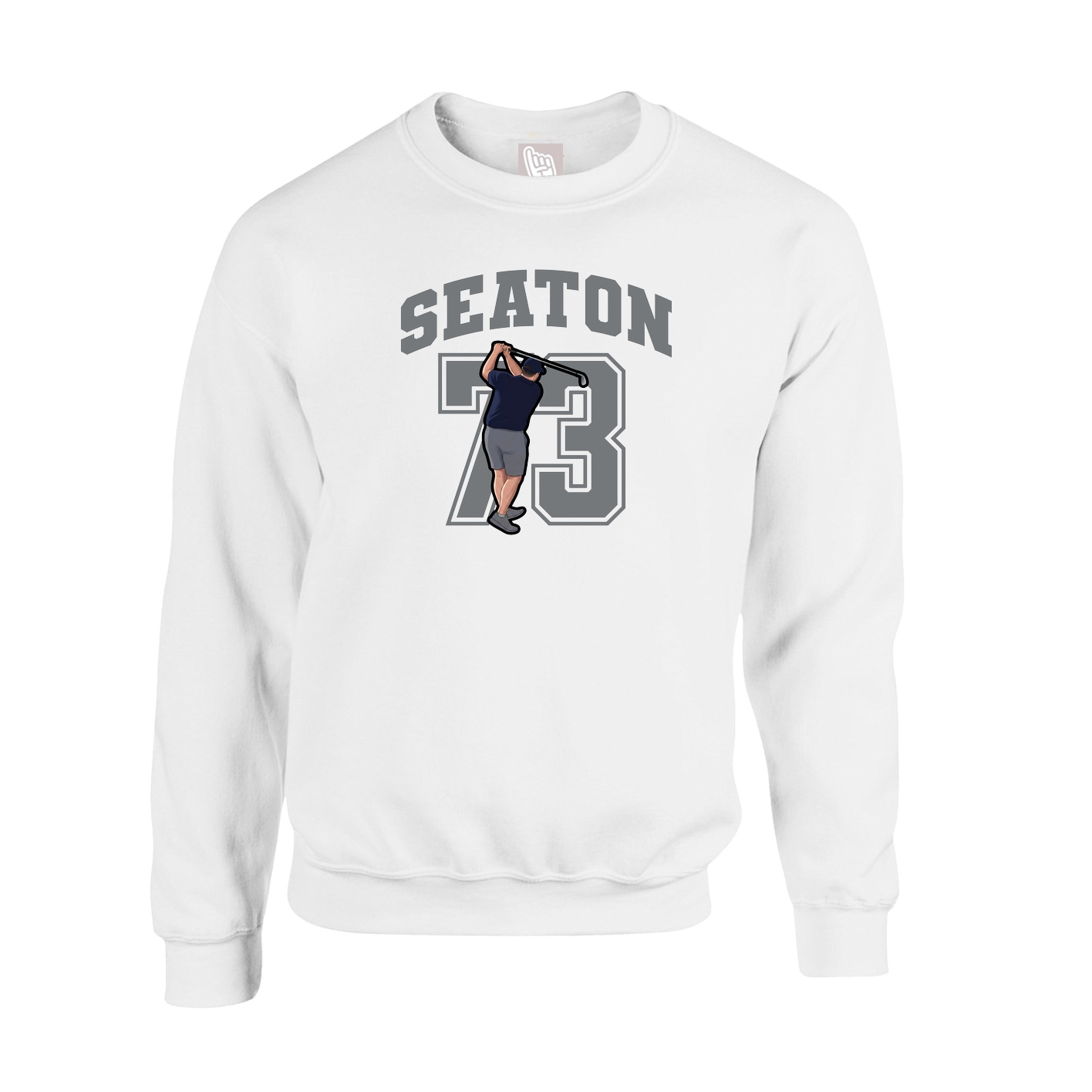 Fleece Crew — Number in White
