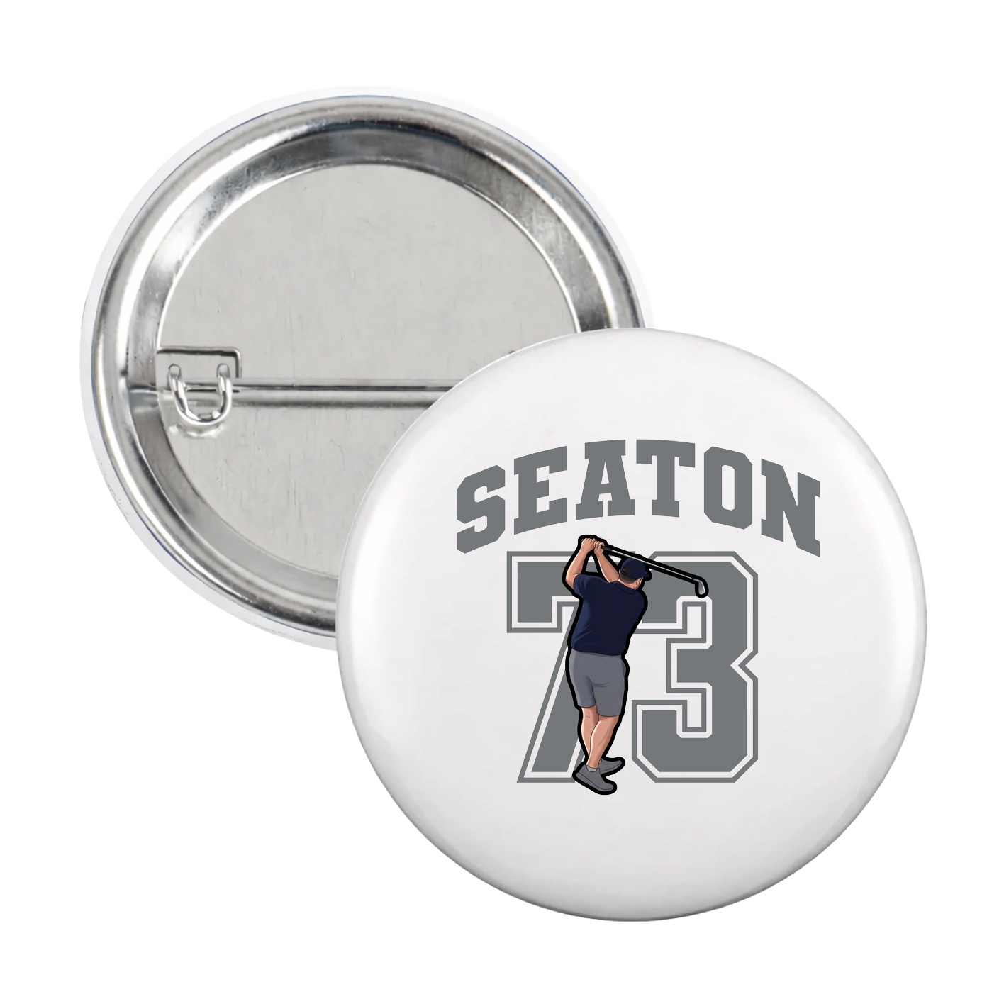 Game Day Button — Number in White